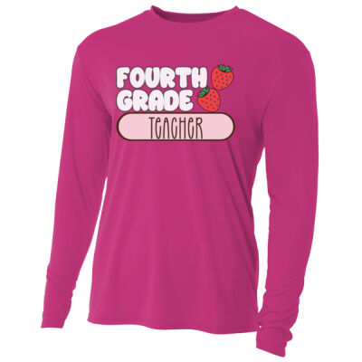 Fourth Grade Strawberry Teacher 89-101 - Adult Cooling Performance Long Sleeve Tee Thumbnail