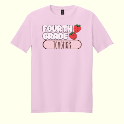 Fourth Grade Strawberry Teacher 89-101 - Adult Softstyle ® T Shirt Thumbnail