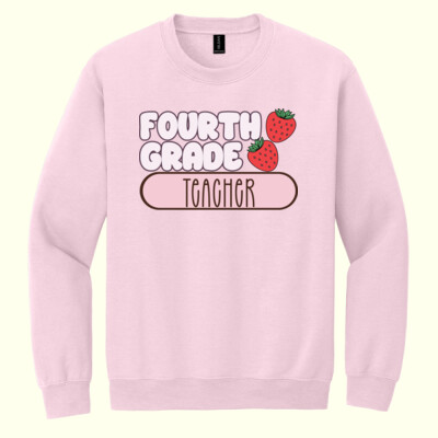 Fourth Grade Strawberry Teacher 89-101 - Heavy Blend Crewneck Sweatshirt Thumbnail