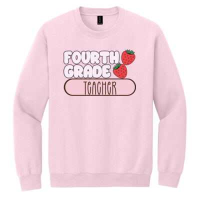 Fourth Grade Strawberry Teacher 89-101 - Heavy Blend Crewneck Sweatshirt Thumbnail