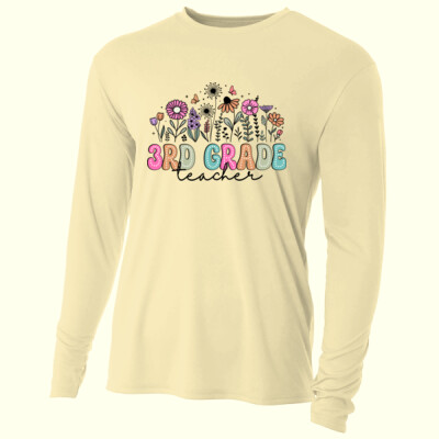 Third Grade Vintage Flowers 89-102 - Adult Cooling Performance Long Sleeve Tee Thumbnail