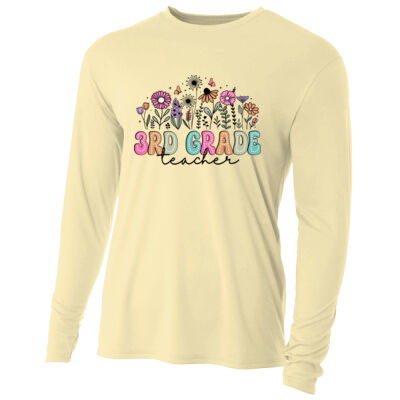 Third Grade Vintage Flowers 89-102 - Adult Cooling Performance Long Sleeve Tee Thumbnail