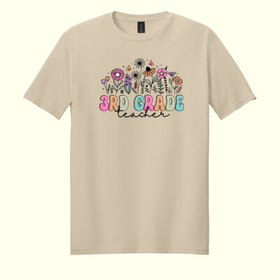 Third Grade Vintage Flowers 89-102 - Adult Softstyle ® T Shirt Thumbnail