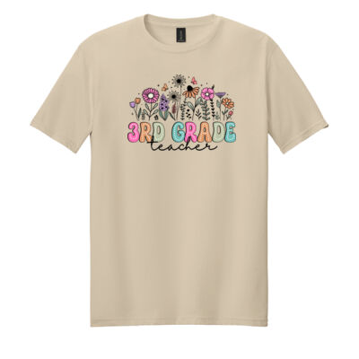 Third Grade Vintage Flowers 89-102 - Adult Softstyle ® T Shirt Thumbnail