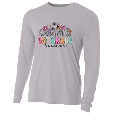 First Grade Vintage Flowers 89-103 - Adult Cooling Performance Long Sleeve Tee Thumbnail