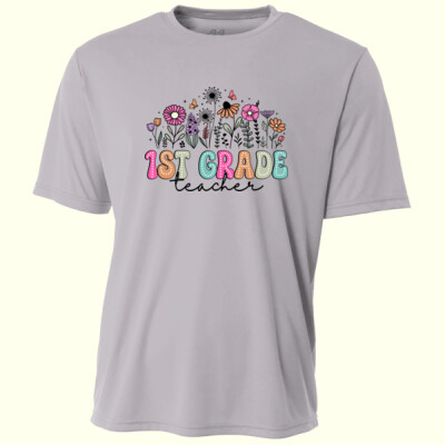 First Grade Vintage Flowers 89-103 - Adult Cooling Performance Short Sleeve Tee Thumbnail