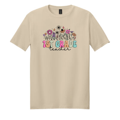 First Grade Vintage Flowers 89-103 - Adult Softstyle ® T Shirt Thumbnail