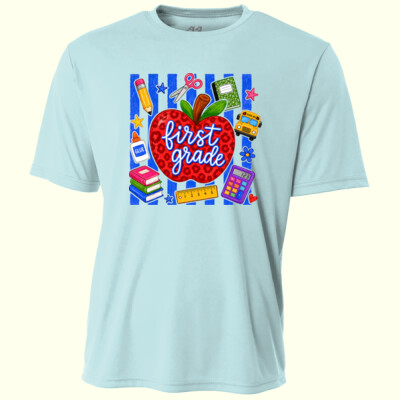 First Grade Apple Stripes 89-110 - Adult Cooling Performance Short Sleeve Tee Thumbnail