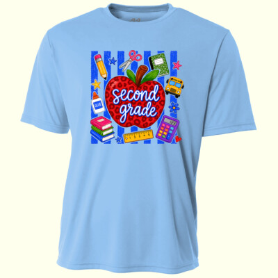 Second Grade Apple Stripes 89-111 - Adult Cooling Performance Short Sleeve Tee Thumbnail