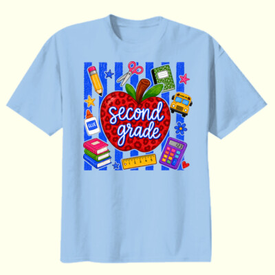 Second Grade Apple Stripes 89-111 - Youth Heavy Cotton 100% Cotton T Shirt Thumbnail