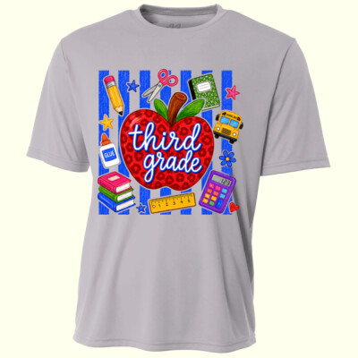 Third Grade Apple Stripes 89-112 - Youth Cooling Performance Short Sleeve Tee Thumbnail