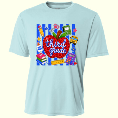 Third Grade Apple Stripes 89-112 - Adult Cooling Performance Short Sleeve Tee Thumbnail