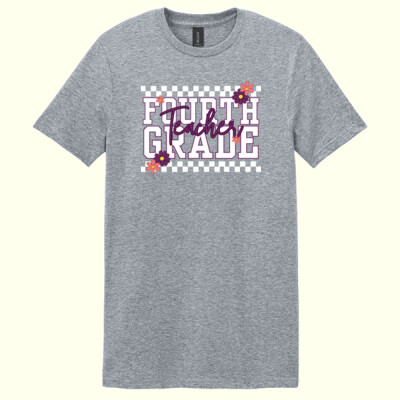 Fourth Grade Purple Checkered 89-122 - Adult Softstyle ® T Shirt Thumbnail