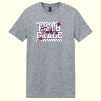 Fifth Grade Purple Checkered 89-124 - Adult Softstyle ® T Shirt Thumbnail