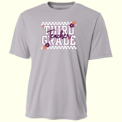 Third Grade Purple Checkered 89-125 - Adult Cooling Performance Short Sleeve Tee Thumbnail