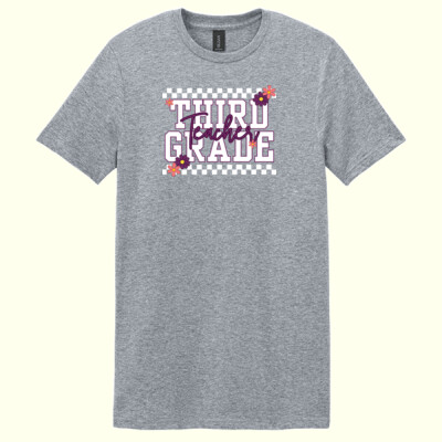 Third Grade Purple Checkered 89-125 - Adult Softstyle ® T Shirt Thumbnail
