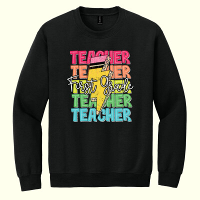 First Grade Teacher 89-129 - Heavy Blend Crewneck Sweatshirt Thumbnail