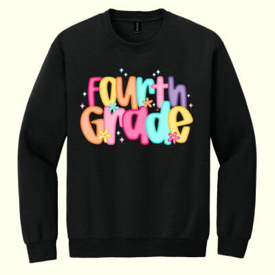 Fourth Grade Colorful Letters 89-131 - Heavy Blend Crewneck Sweatshirt Thumbnail