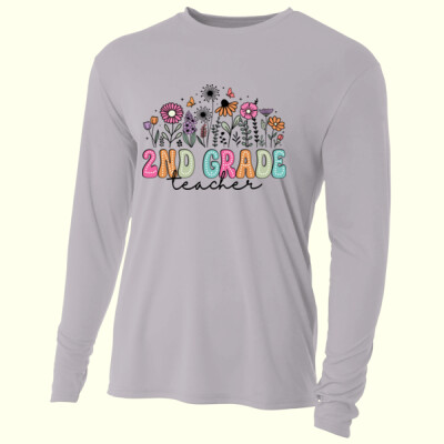 Second Grade Vintage Flowers 89-132 - Adult Cooling Performance Long Sleeve Tee Thumbnail