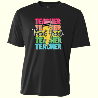 Third Grade Retro Teacher 89-133 - Adult Cooling Performance Short Sleeve Tee Thumbnail