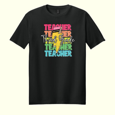 Third Grade Retro Teacher 89-133 - Adult Softstyle ® T Shirt Thumbnail