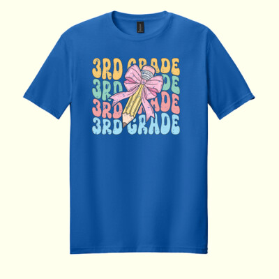 Third Grade Coquette Pencil 89-136 - Adult Softstyle ® T Shirt Thumbnail