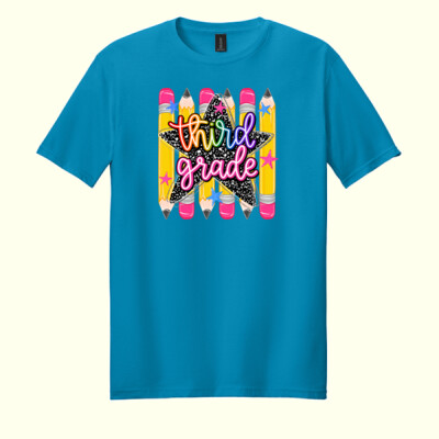 Third Grade Pencils 89-248 - Adult Softstyle ® T Shirt Thumbnail