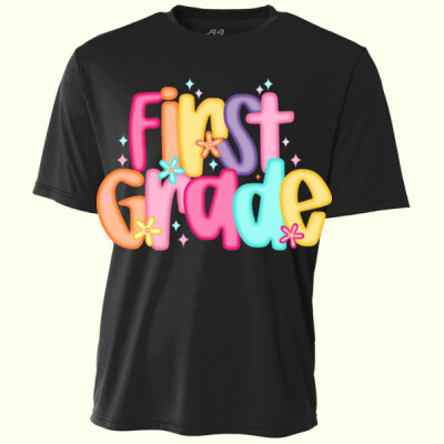 First Grade Colorful Letters 89-139 - Youth Cooling Performance Short Sleeve Tee Thumbnail