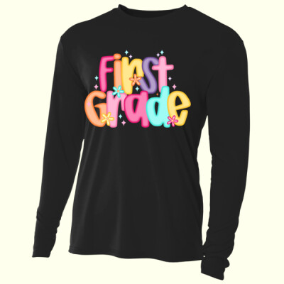 First Grade Colorful Letters 89-139 - Adult Cooling Performance Long Sleeve Tee Thumbnail