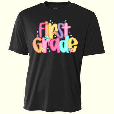 First Grade Colorful Letters 89-139 - Adult Cooling Performance Short Sleeve Tee Thumbnail