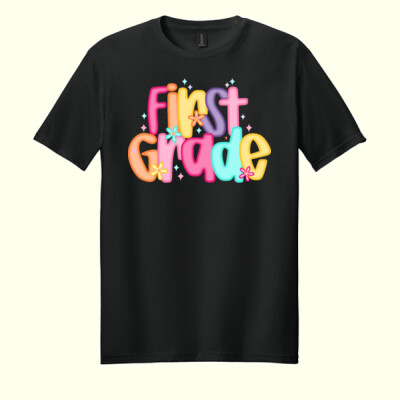 First Grade Colorful Letters 89-139 - Adult Softstyle ® T Shirt Thumbnail