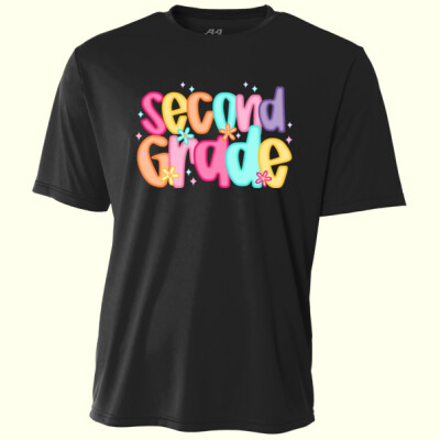 Second Grade Colorful Letters 89-140 - Adult Cooling Performance Short Sleeve Tee Thumbnail