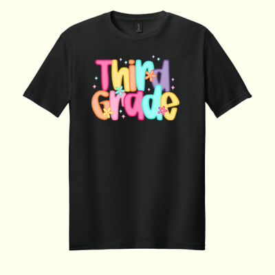 Third Grade Colorful Letters 89-141 - Adult Softstyle ® T Shirt Thumbnail
