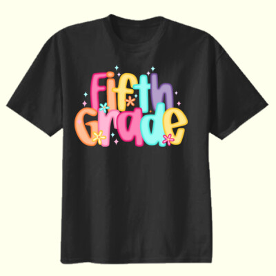 Fifth Grade Colorful Letters 89-142 - Youth Heavy Cotton 100% Cotton T Shirt Thumbnail