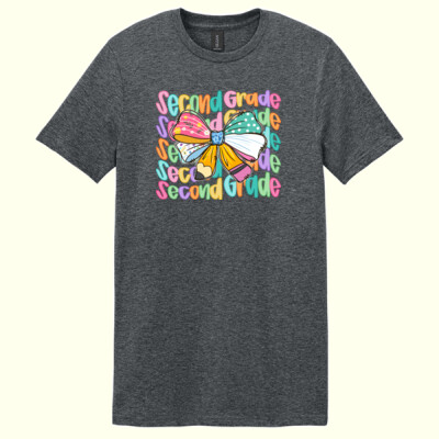 Second Grade Coquette Bow 89-144 - Adult Softstyle ® T Shirt Thumbnail