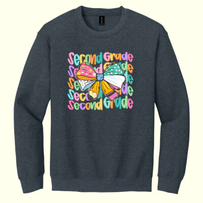 Second Grade Coquette Bow 89-144 - Heavy Blend Crewneck Sweatshirt Thumbnail