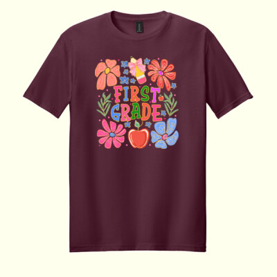 First Grade Flowers 89-147 - Adult Softstyle ® T Shirt Thumbnail