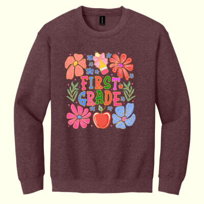First Grade Flowers 89-147 - Heavy Blend Crewneck Sweatshirt Thumbnail