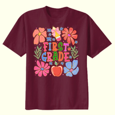 First Grade Flowers 89-147 - Youth Heavy Cotton 100% Cotton T Shirt Thumbnail