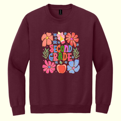 Second Grade Flowers 89-148 - Heavy Blend Crewneck Sweatshirt Thumbnail