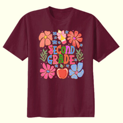 Second Grade Flowers 89-148 - Youth Heavy Cotton 100% Cotton T Shirt Thumbnail