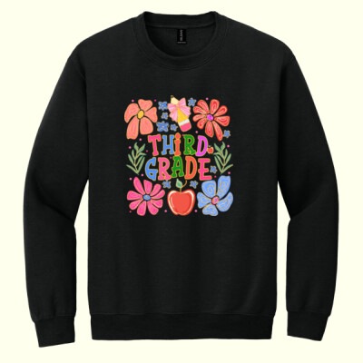 Third Grade Flowers 89-149 - Heavy Blend Crewneck Sweatshirt Thumbnail