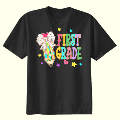 First Grade Preppy Pencil 89-151 - Youth Heavy Cotton 100% Cotton T Shirt Thumbnail