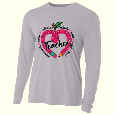 Teacher Heart 99-308 - Adult Cooling Performance Long Sleeve Tee Thumbnail