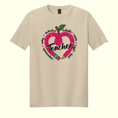 Teacher Heart 99-308 - Adult Softstyle ® T Shirt Thumbnail
