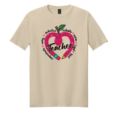 Teacher Heart 99-308 - Adult Softstyle ® T Shirt Thumbnail