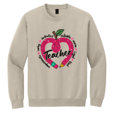Teacher Heart 99-308 - Heavy Blend Crewneck Sweatshirt Thumbnail