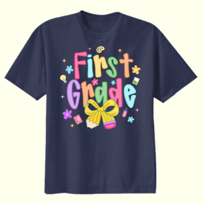 First Grade Bow 89-169 - Youth Heavy Cotton 100% Cotton T Shirt Thumbnail