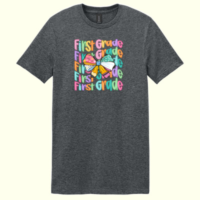 First Grade Coquette Bow 89-170 - Adult Softstyle ® T Shirt Thumbnail