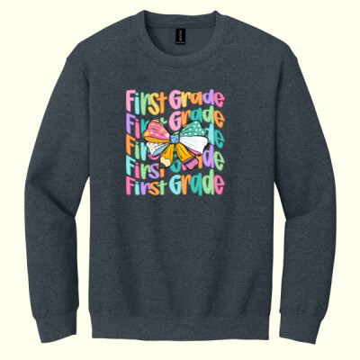 First Grade Coquette Bow 89-170 - Heavy Blend Crewneck Sweatshirt Thumbnail